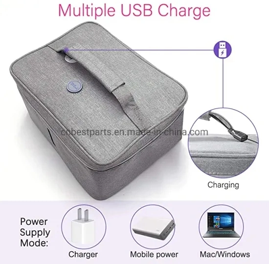 LED UVC Sterilizing Box, Phone Sanitizer Box UV Light Box/Bag, LED UV-C Cleaner Bag Sterili-Zation Bag High Capacity for Phone