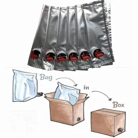 Liquid Water Fruit Juice Plastic Tap Bag in Box 3L 5L Red Wine Bags