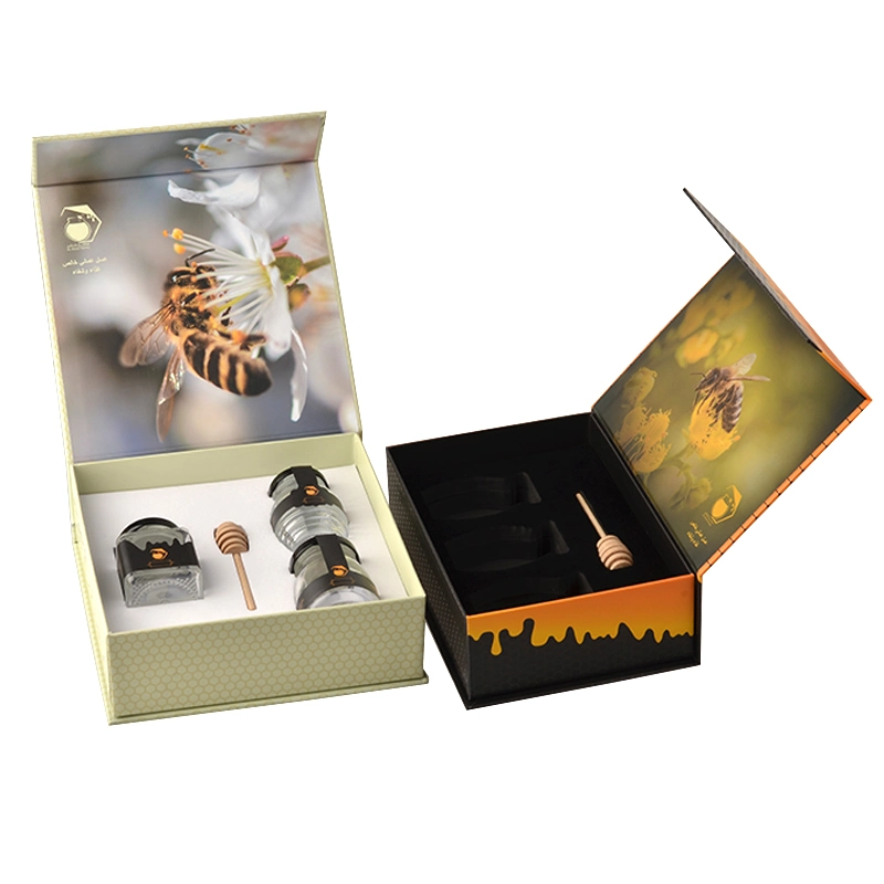 Luxury Magnetic Cardboard Packaging Box Custom Logo Printing Honey Paper Gift Box