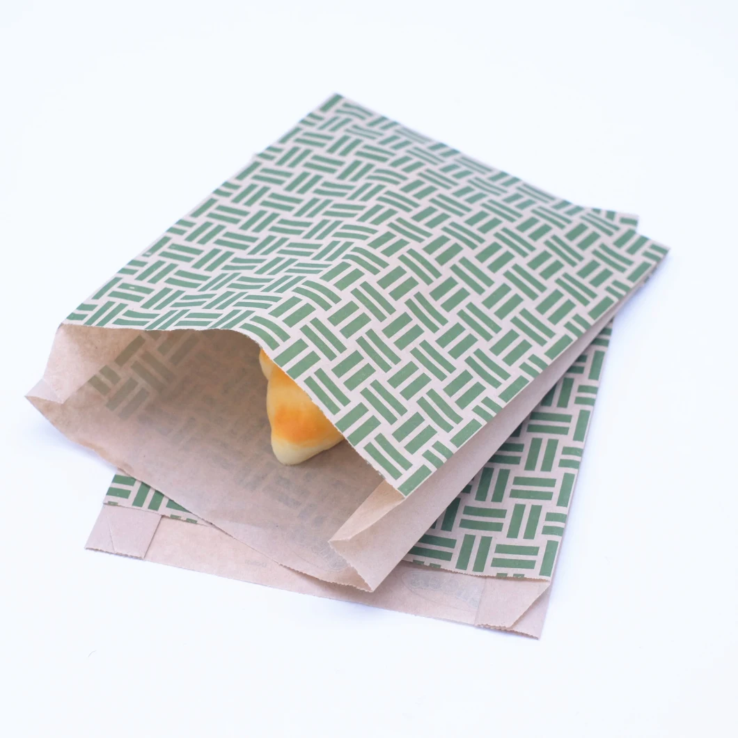 Thick Recyclable Food Grade Brown Paper Bag Self Sealing Food Bag