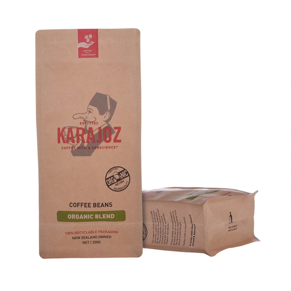 Kraft Coffee Box Bottom Packing Bag with Valve