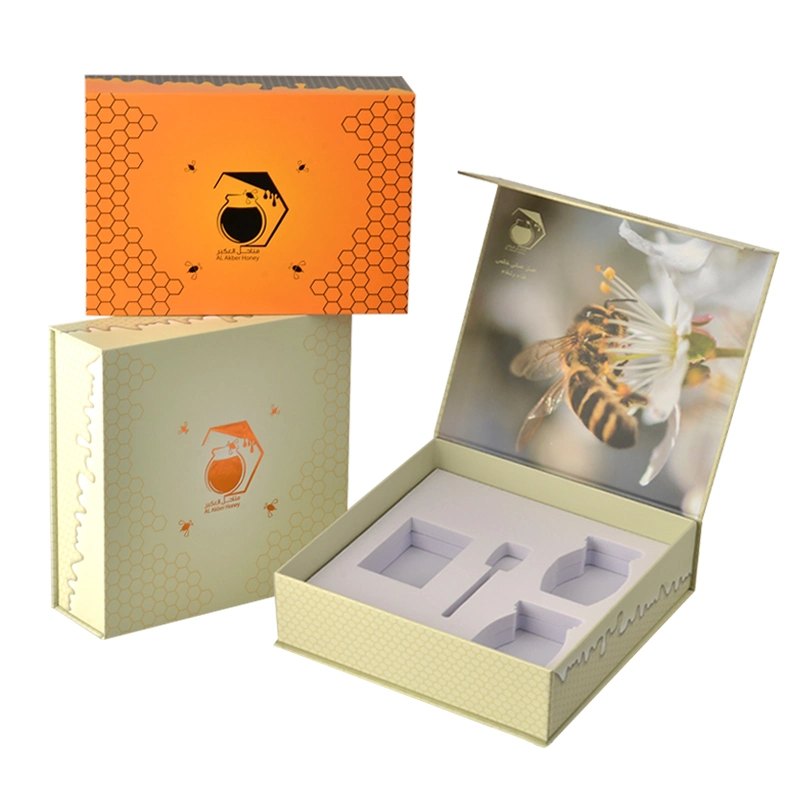 Luxury Magnetic Cardboard Packaging Box Custom Logo Printing Honey Paper Gift Box