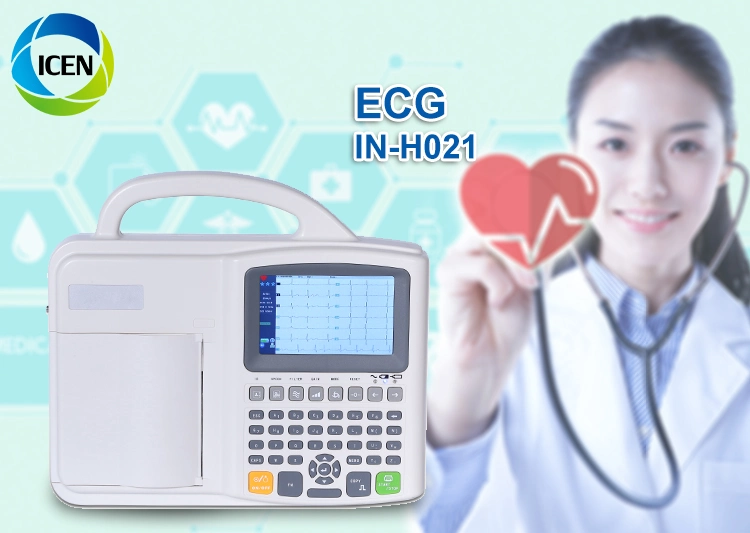 IN-H021-1 Digital Electrocardiograme 12 Channel ECG Machine With Printer