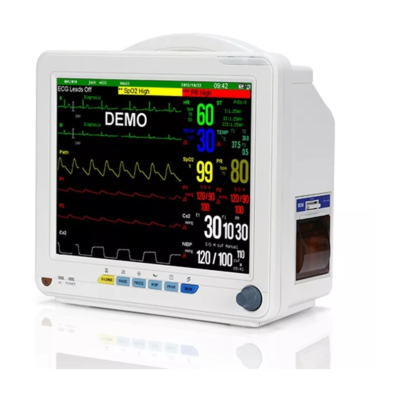 2021 New Medcial Emergency Multi-Parameter Big Screen ECG Machine Beside Portable Patient Monitor