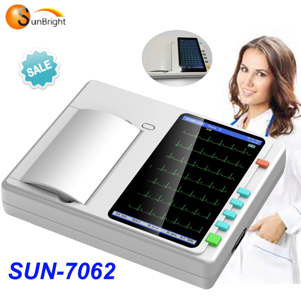 Touch Screen 6 Channel Family Home Use ECG Device Multi Channel ECG Machine