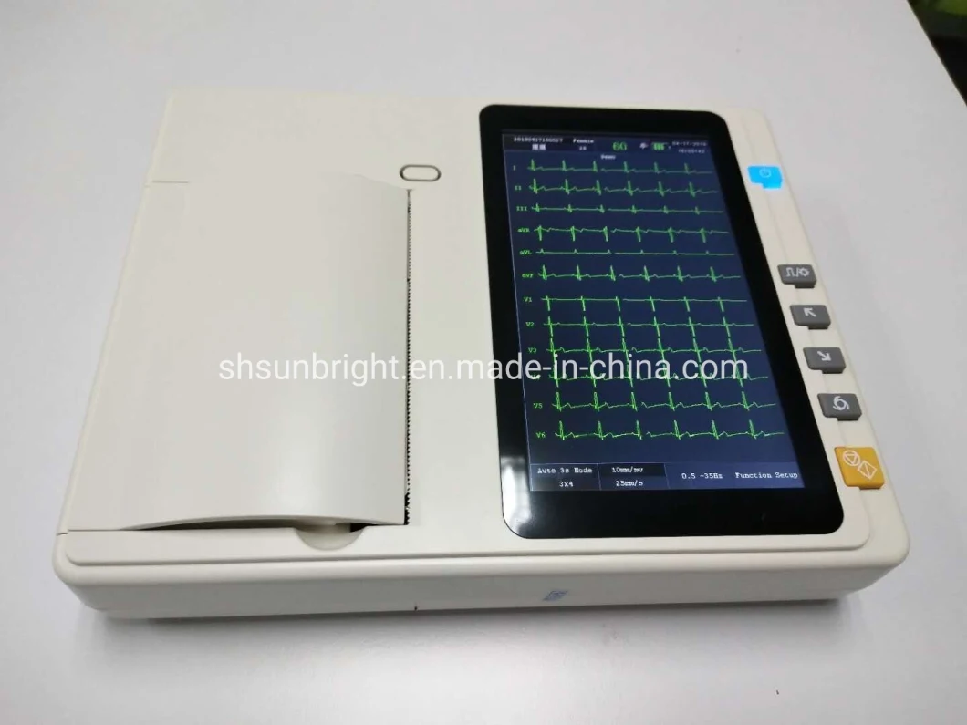 ECG Digital Electrocardiograph 6 Channel ECG Machine with Reporting