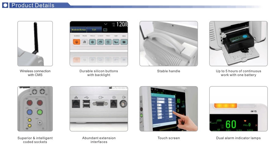 China Portable High Quality 6 Channel ECG Machine and Large Touch Screen, CE Certified ECG Device