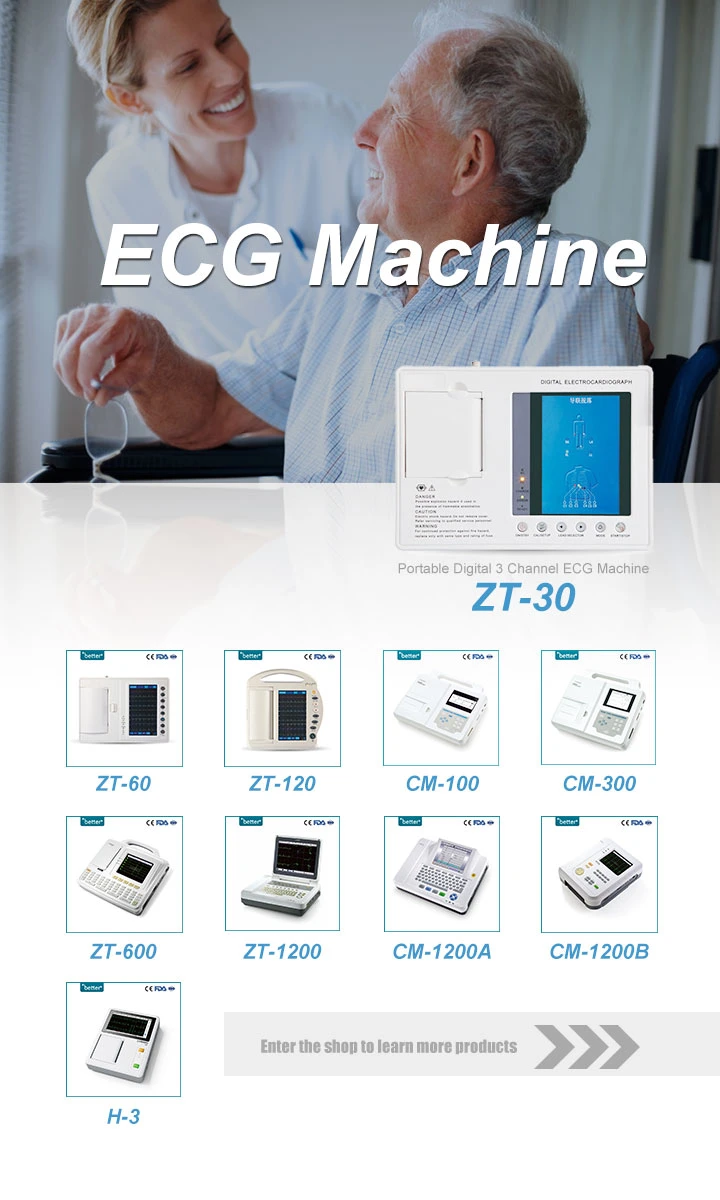 12 Channel Professional ECG Machine Zt-120 for Hospital Use