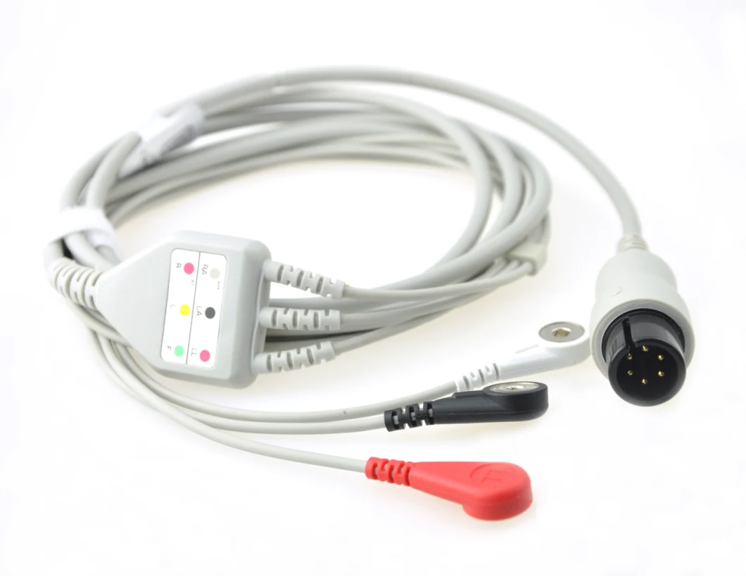 Normal 3 Lead /5 Lead ECG Cable with Leadwires, Snap
