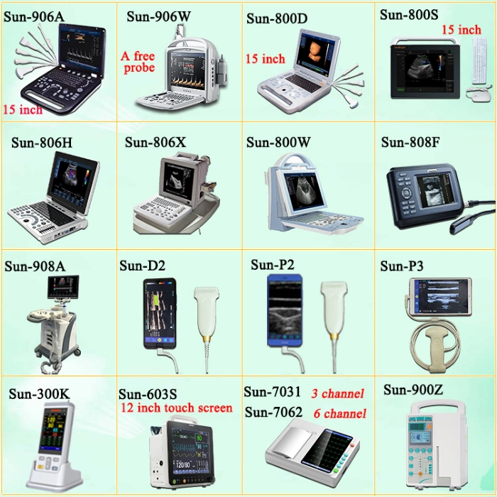 Sun-7062 China Hospital Cheap Color Display Simulator ECG 12 Lead ECG Portable Machine
