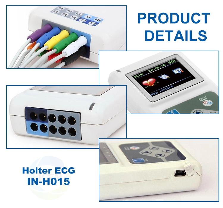 IN-H015 12 channel ECG/EKG Machine holter with LCD Display