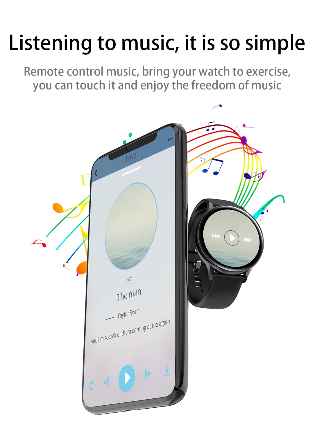 IP68 Waterproof Smartwatch NFC Gw62 Detachable Strap Watch Support ECG Blood Oxygen Pressure Exercise Walking Machine