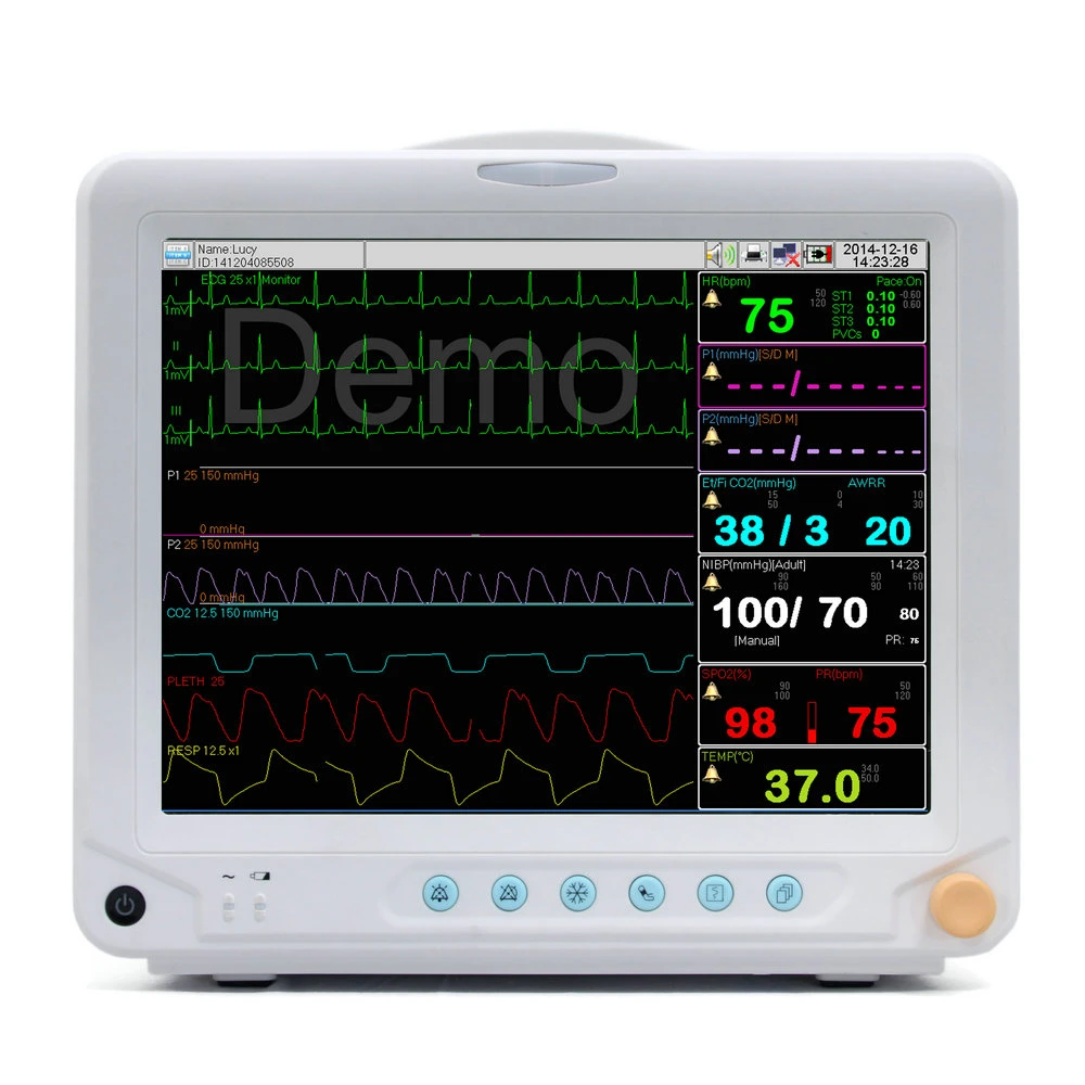 Cheap Portable NIBP/ECG/Temp/Resp/SpO2/Pr Patient Monitor/Wall Mount Mini Patient Monitor