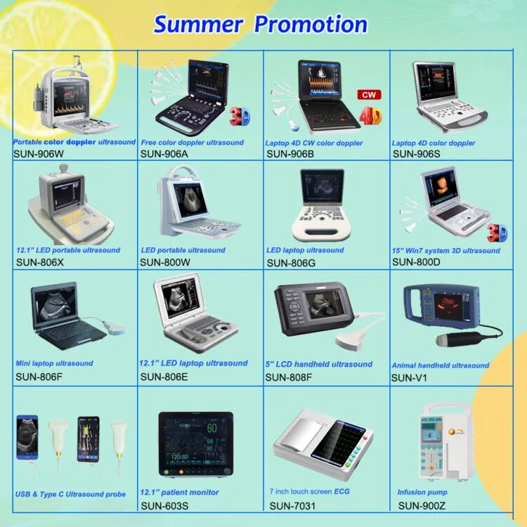 10 Inch Ce Approved Portable 12 Channel ECG Machine Sun-8122