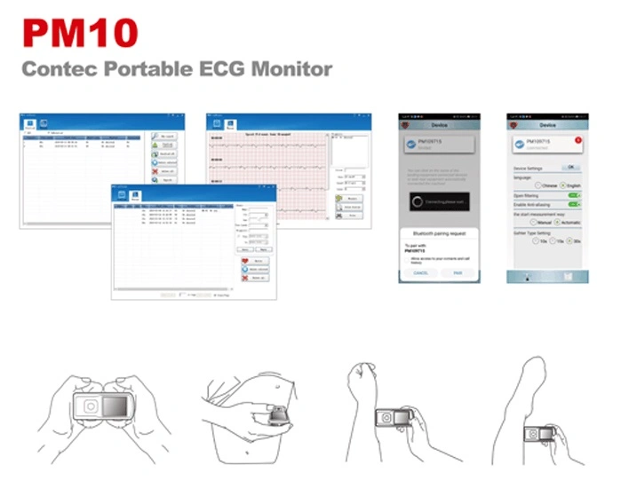 China Portable Mini ECG EKG Machine Price (PM-10)