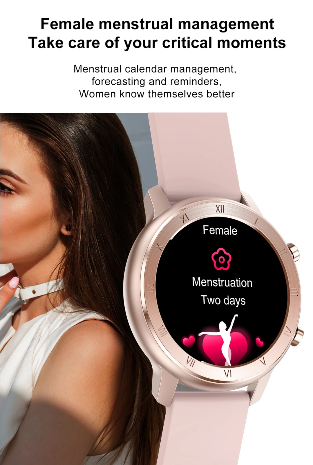Female Menstrual Calendar Management Smart Watch IP68 Waterproof ECG Health Monitoring Watch Women Tw89 Smartwatch