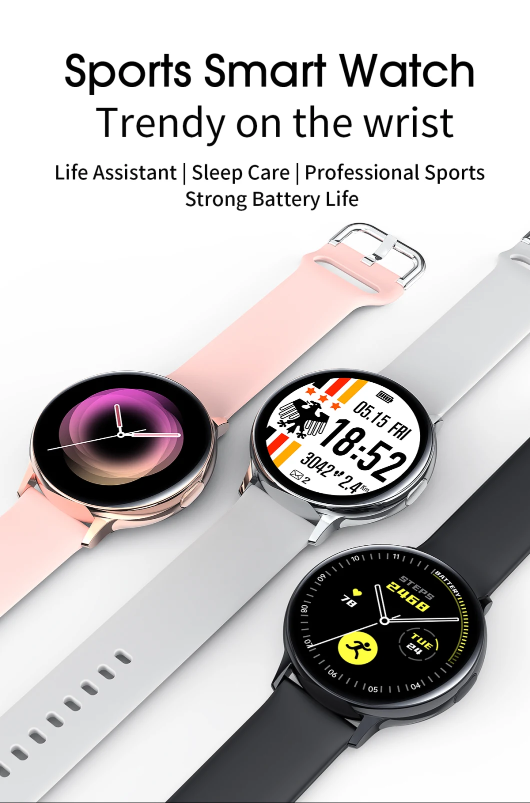 IP68 Waterproof Smartwatch NFC Gw62 Detachable Strap Watch Support ECG Blood Oxygen Pressure Exercise Walking Machine