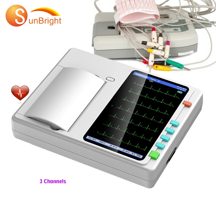 Ce New Arrival Digital 3 Channel 7 Inch Touch Screen ECG EKG Machine Sun-7031