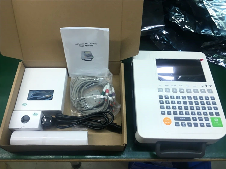 Hospital 12 Channels Portable Medical ECG Machine with Trolley, Printer