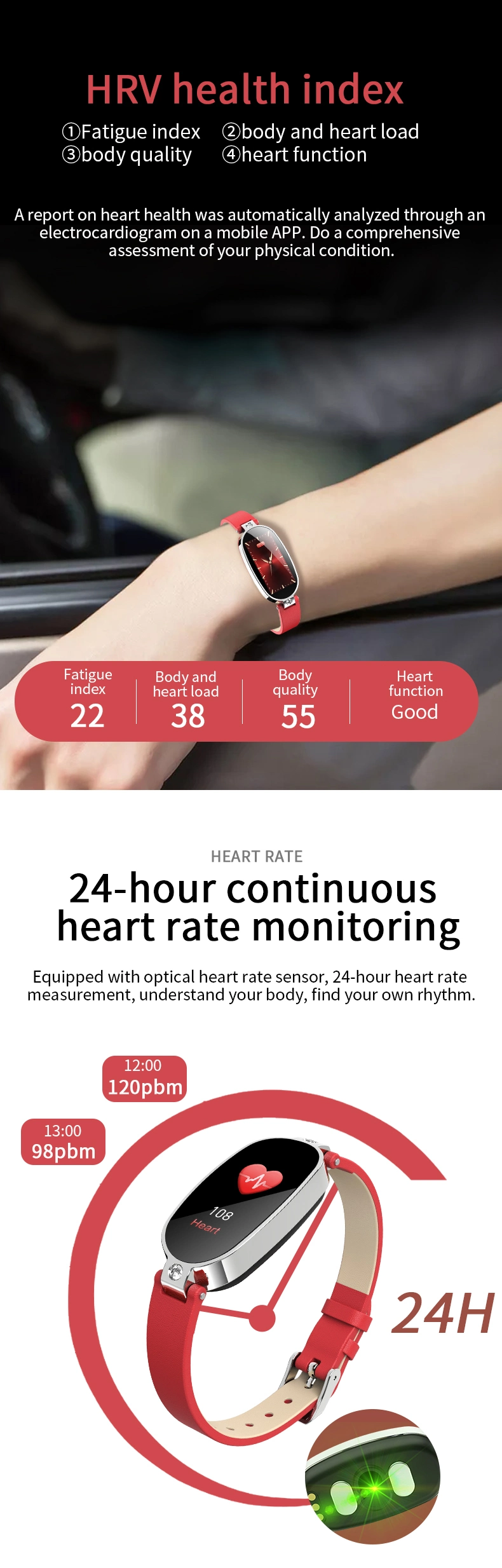 Smart PPG ECG Blood Pressure Sleep Monitoring B79 Color Screen Smart Bracelet