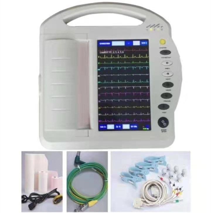 10 Inch Touchscreen ECG Machine 12 Channel Digital Medical Equipment