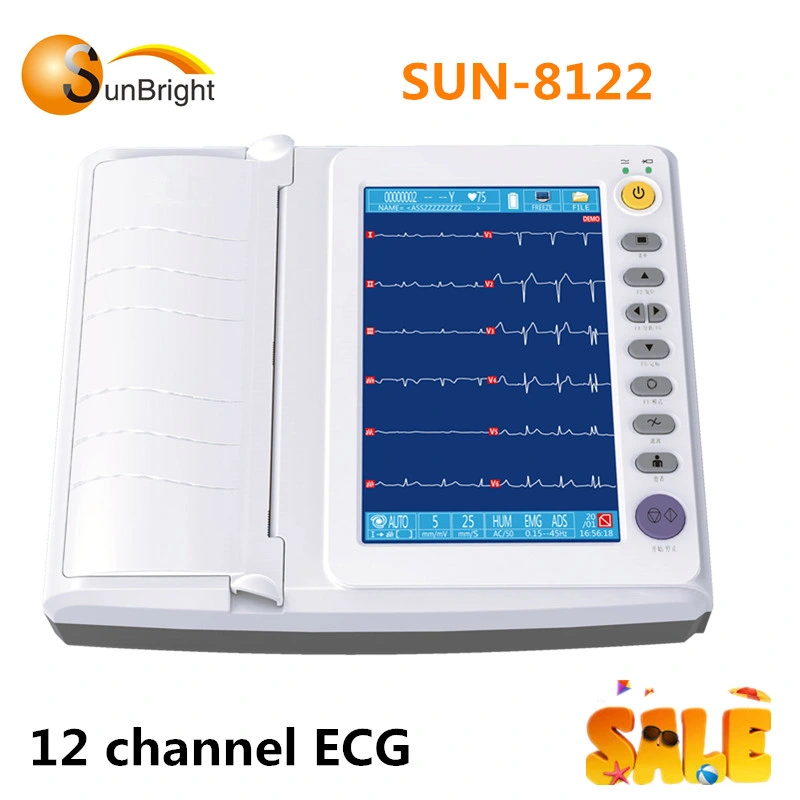 Sun-8122 Interpretation ECG Device Touch Screen Device 12 Channel ECG