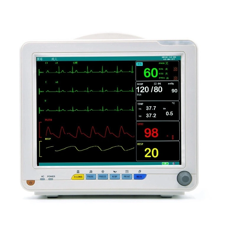 2021 New Medcial Emergency Multi-Parameter Big Screen ECG Machine Beside Portable Patient Monitor