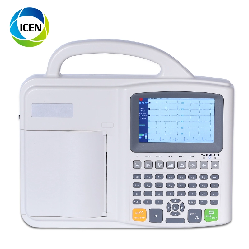 IN-H021-1 Digital Electrocardiograph 12 Channel Touch Screen ECG EKG Machine