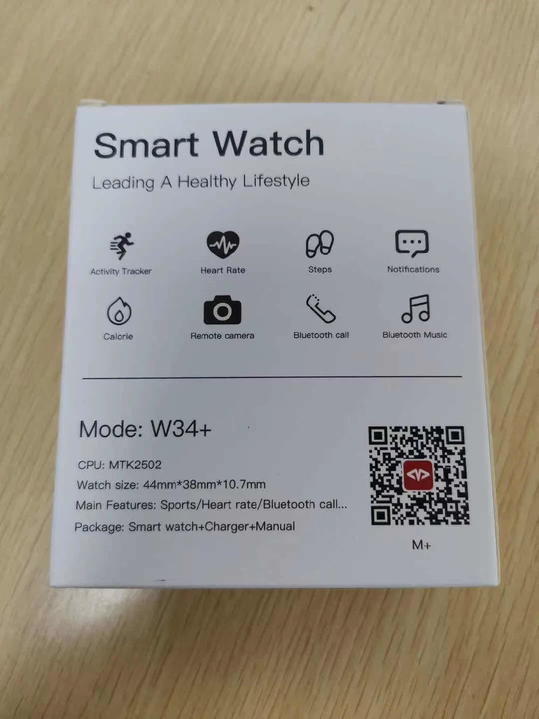 Bluetooth Smartwatch W34+ ECG Heart Rate Blood Pressure Monitor Heart Rate Waterproof Smart Watch