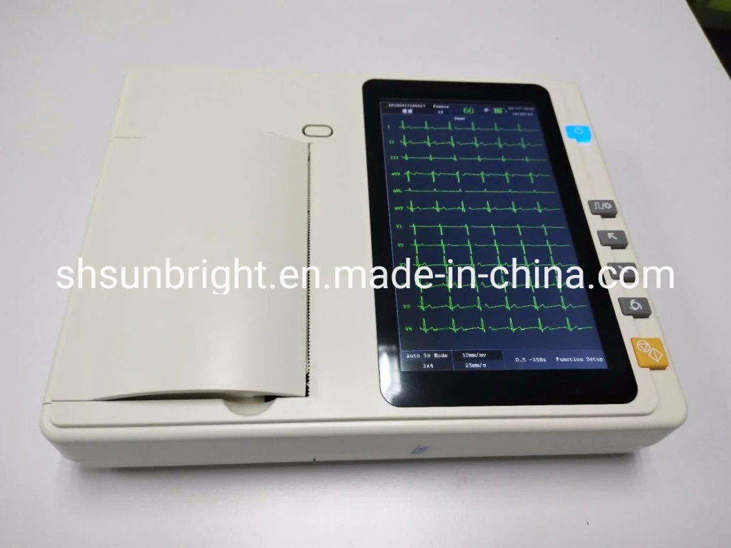 Sunbright Hot Selling Portable 12 Lead ECG 6 Channel Sun-7062 with Touch Screen EKG ECG