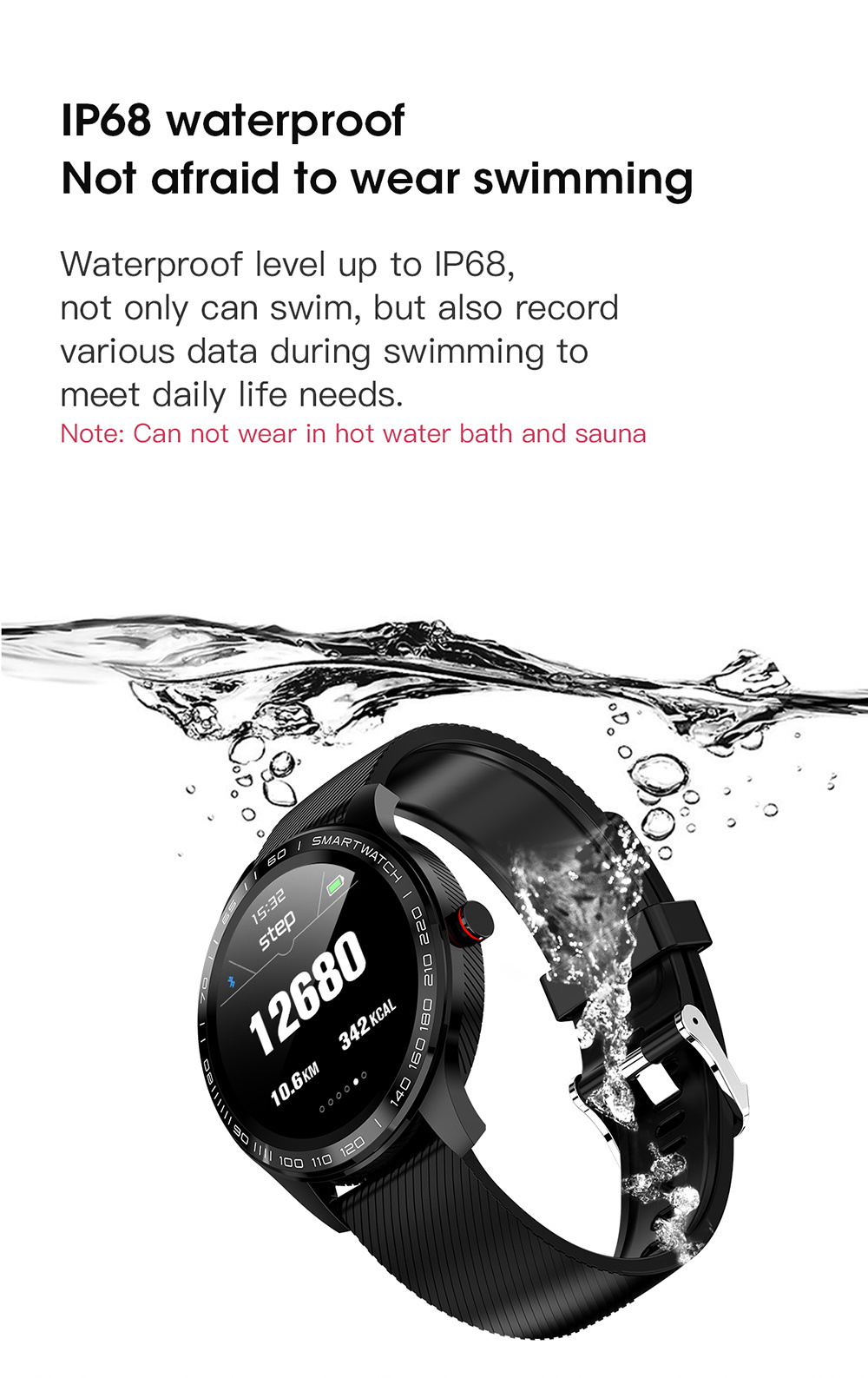 L9 Smart Watch Men ECG+PPG Heart Rate Blood Pressure Oxygen Monitor IP68 Waterproof Bluetooth Smartwatch