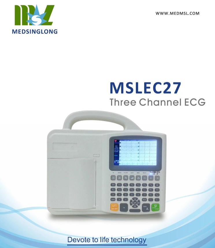 China Factory Wholesale Medical Device Three Channels ECG Machine Mslec27
