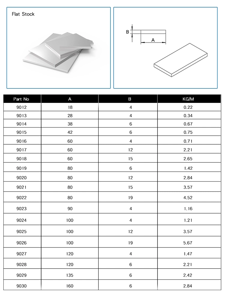 Msr Good Quality T-Slotted Aluminum Profile 100*12 Flat Stock with Auxiliary Materials 6060-T5