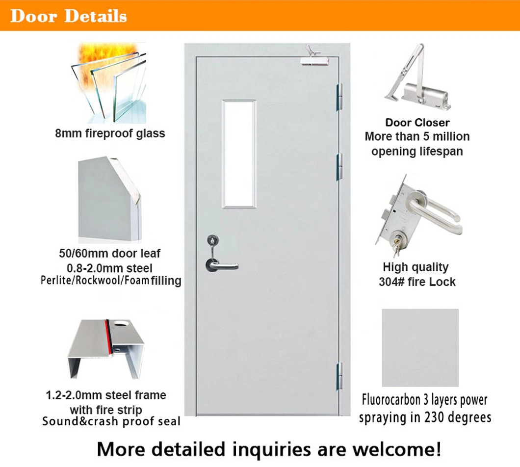 BS 30mins Fireproof External Steel Doors Fire Rated Metal Doors