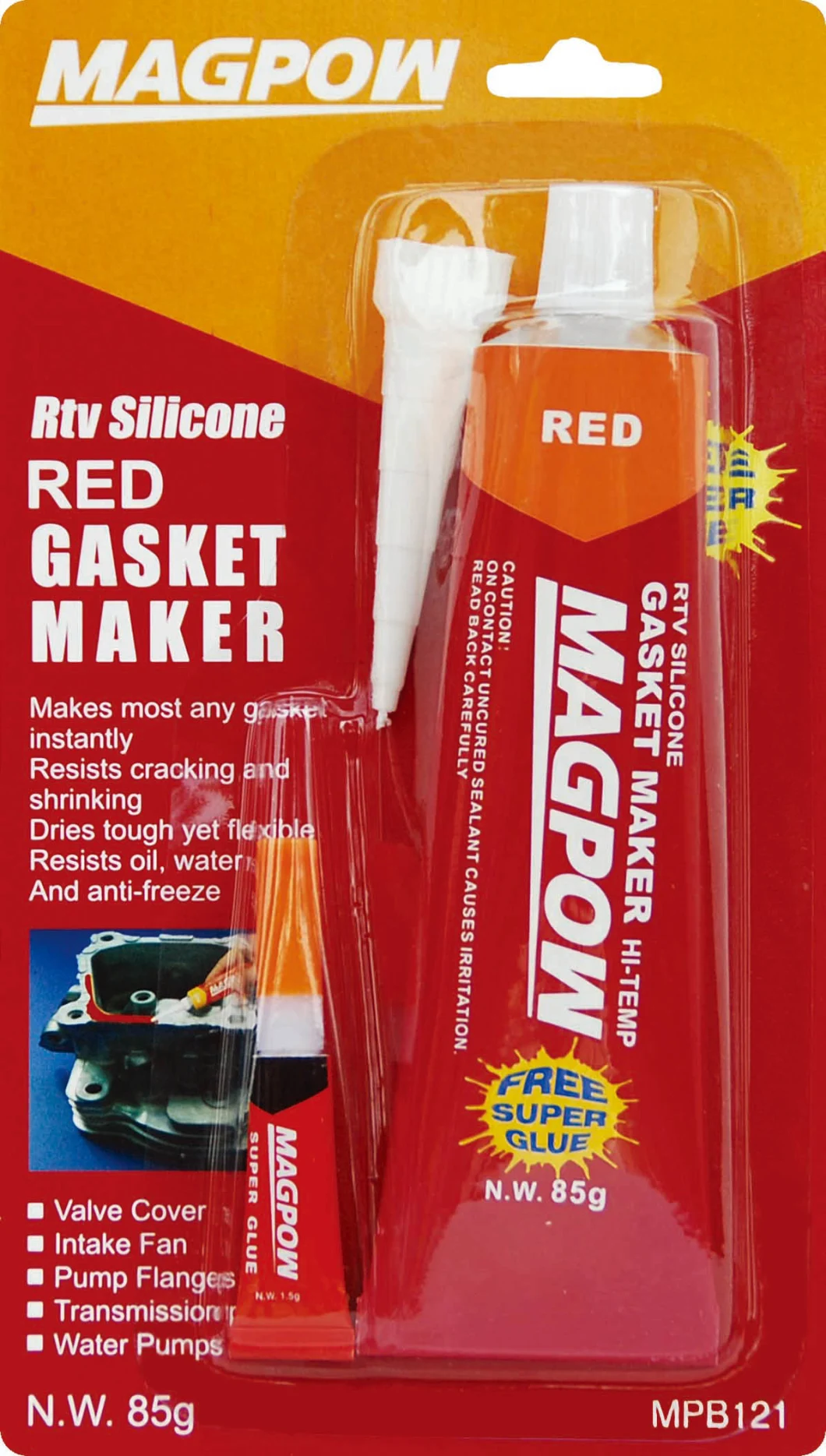 RTV Silicone Sealing Glue Red Gasket Maker with Super Glue Auto Parts and Hardware Adhesive