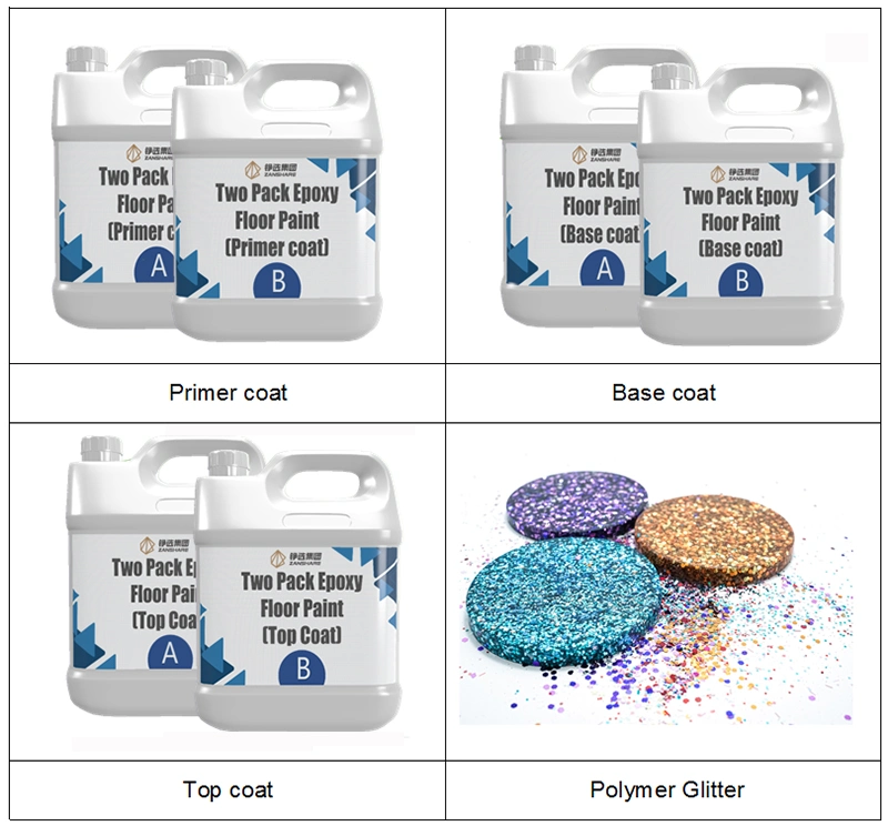 China Chemical Pigment Decorative Glitter Epoxy Floor Coating System Kit Epoxy Resin Glitter Coating