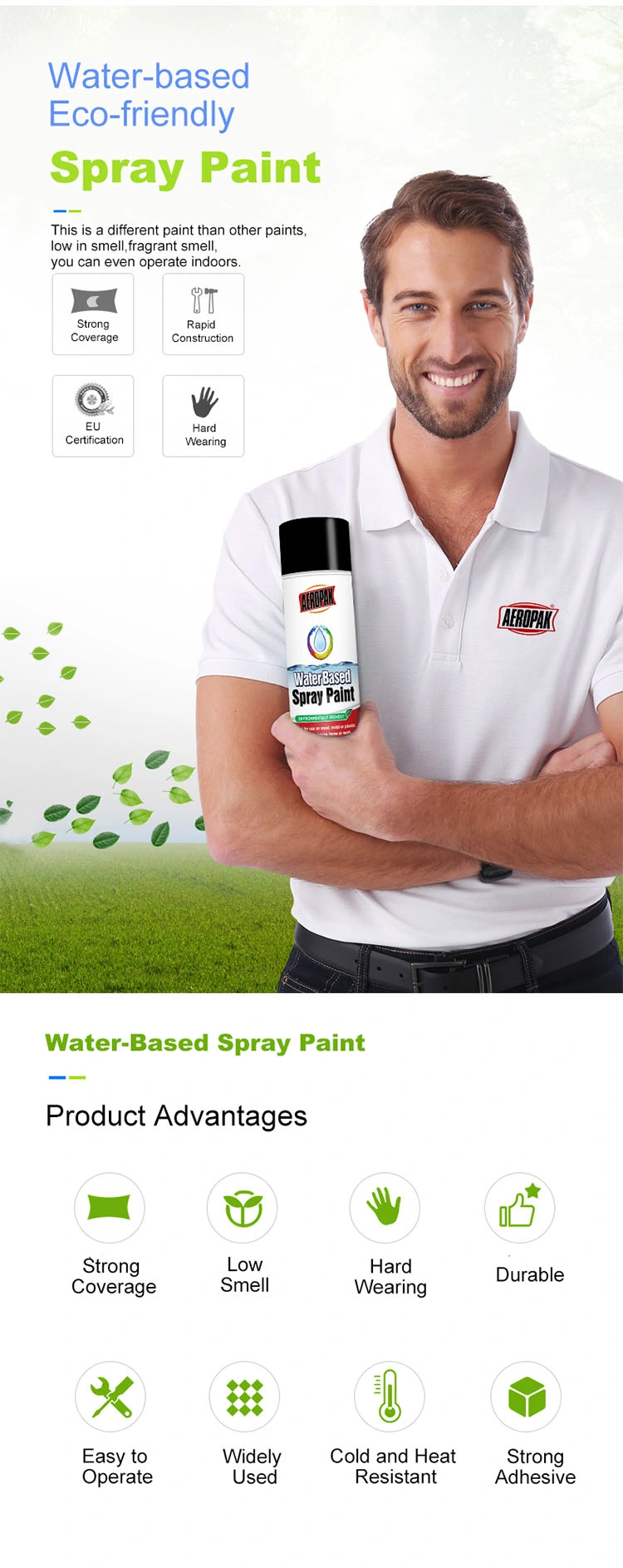 400ml Areopak Water Based Acrylic Aerosol Spray Paint