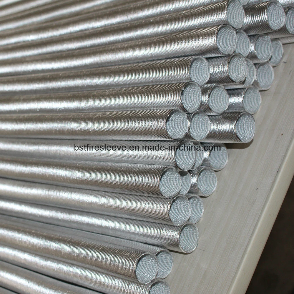 Aluminium Coated Heat Reflective Glass Fibre Heat Shield Reflectotherm Sleeving