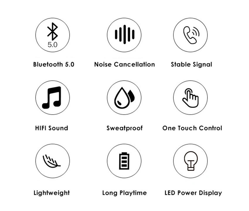 2021 New Products True Wireless Waterproof Earbuds V5.0 Earphone