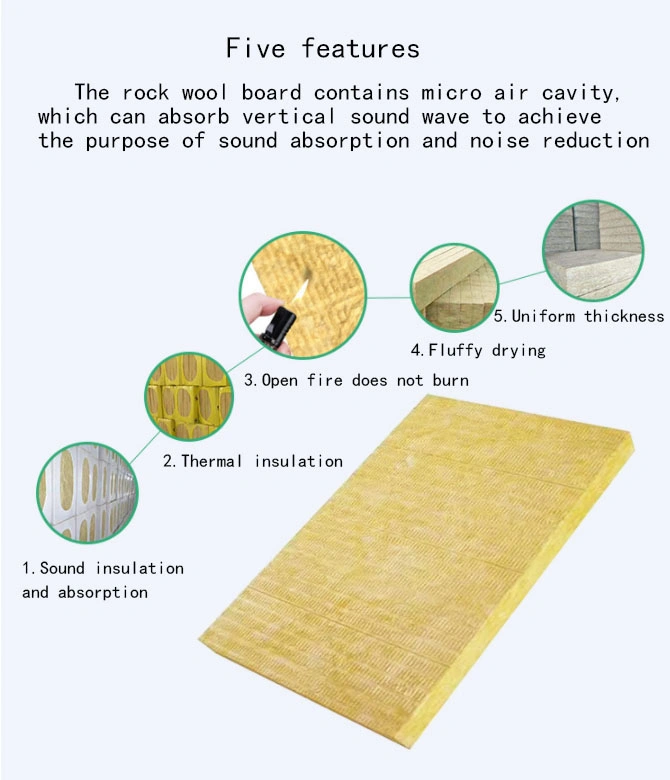 Material Mineral Wool Fireproof Rock Wool Board