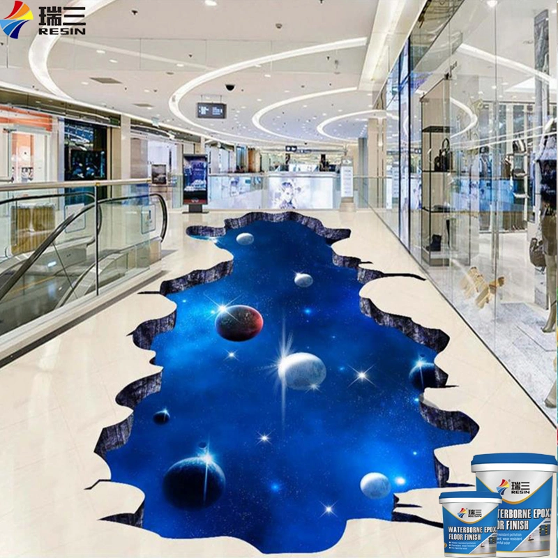Hard Clear Liquid 128 Epoxy Resin Floor Paint for 3D Floor Coating
