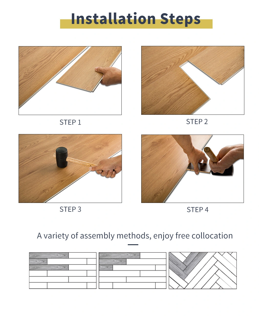 Waterproof UV Coating High Toughness Durable Spc Flooring PVC Plank