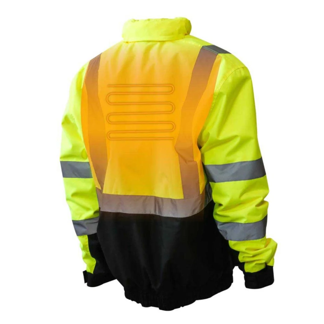 Heat Men's Flash Hivis Reflective Worker Safety Heated Jacket