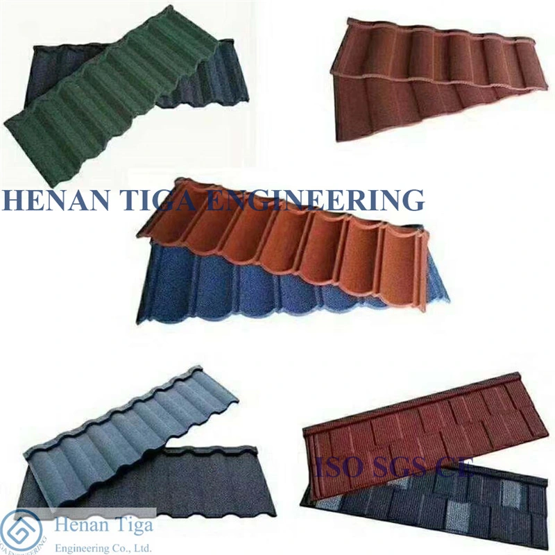 Tiga Factory Supply Stone Chip Coated Steel Roofing Tiles (Wood Grain Type)