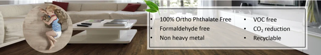 Durable Antisepsis Waterproof Lvt Click Flooring with UV Coating