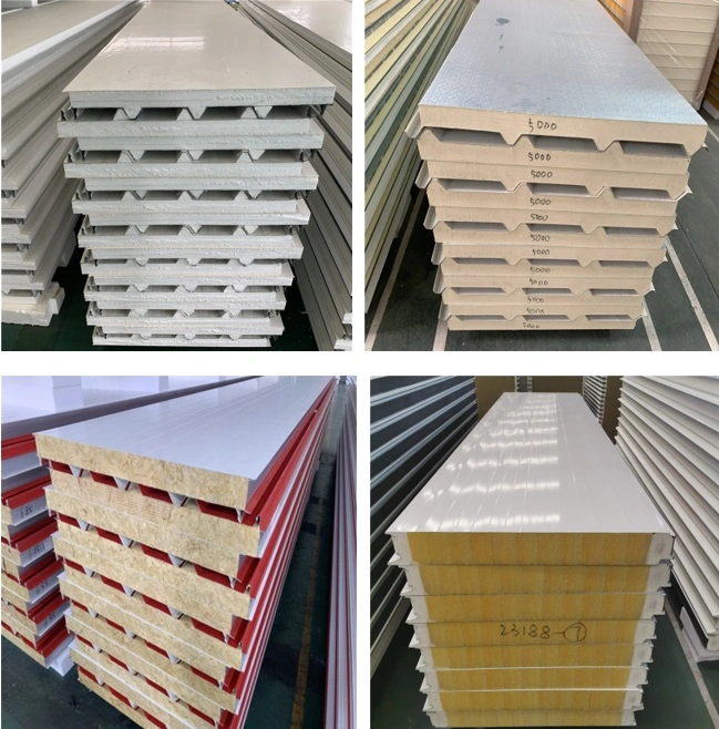 Competitive Price Insulated Wall/Roof Panel, High Quality Rock Wool /Glass Wool Sandwich Panels