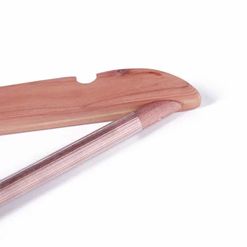 Eco-Friendly Natural Non Painting Cedar Wood Hanger with Notches and Bar