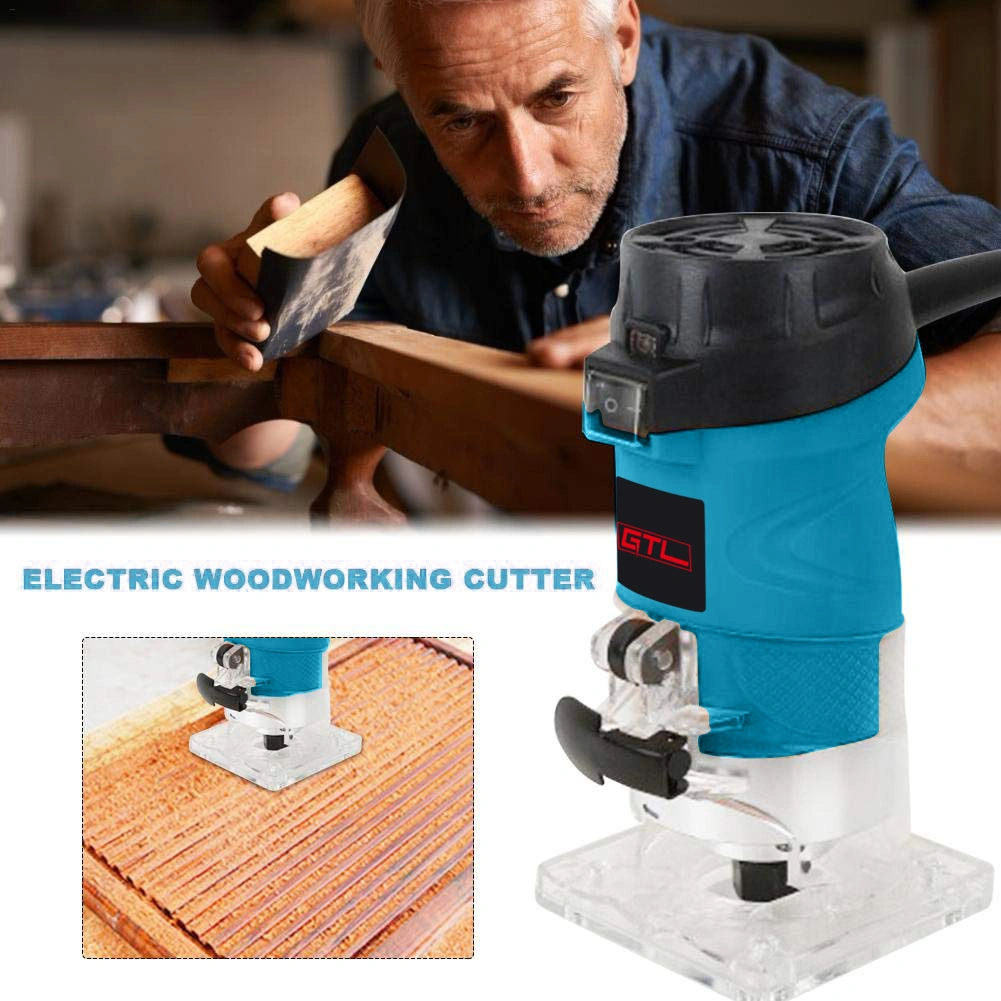 500W Power Router Woodworking Plunge Laminate Wood Edge Trimmer for Wood Cutting, Trimming (WT002)