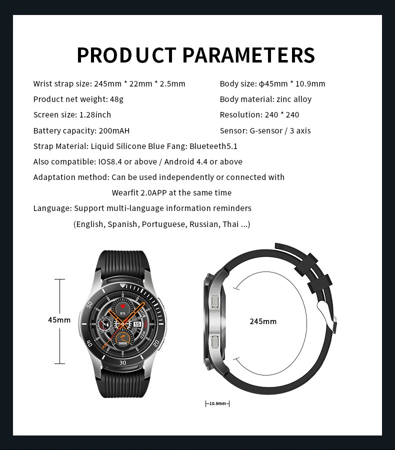 Best Price Waterproof Products out Door Sport Watch Gt107 Bluetooth Smartwatch NFC Ios