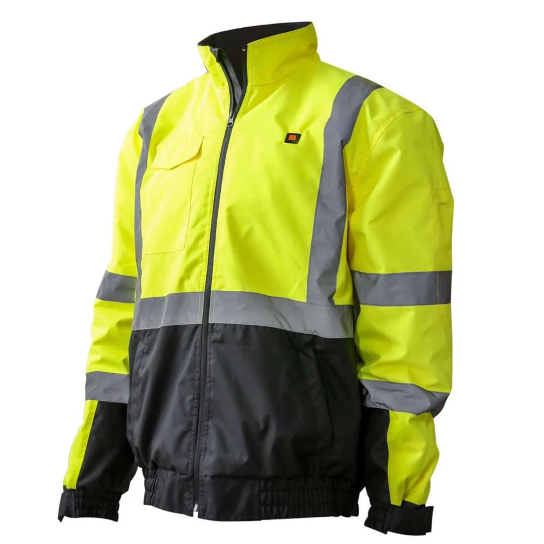 Heat Men's Flash Hivis Reflective Worker Safety Heated Jacket